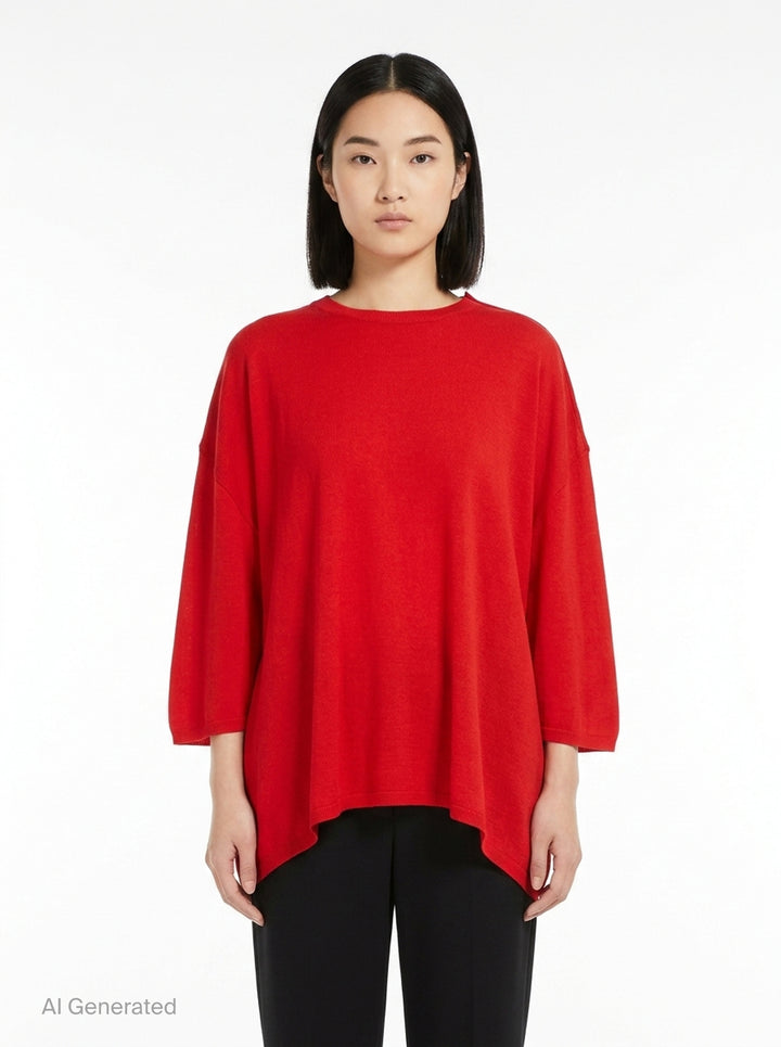 Oversized Curved Hem Knit Top | Comme des Garçons Comme des Garçons | Club21 - front