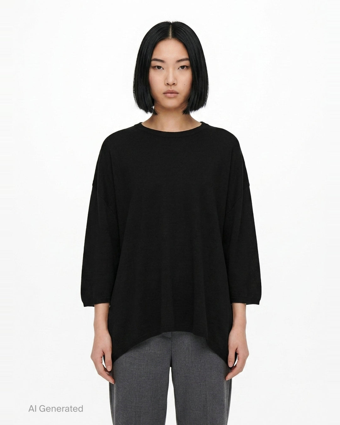 Oversized Curved Hem Knit Top | Comme des Garçons Comme des Garçons | Club21 - front