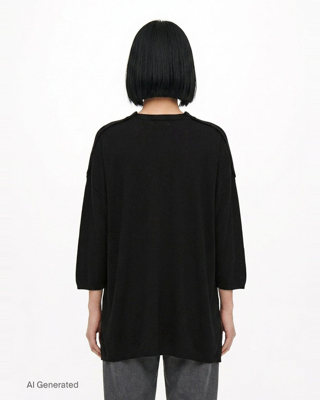 Oversized Curved Hem Knit Top | Comme des Garçons Comme des Garçons | Club21 - back