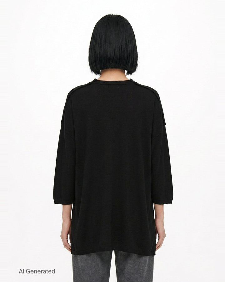 Oversized Curved Hem Knit Top | Comme des Garçons Comme des Garçons | Club21 - back
