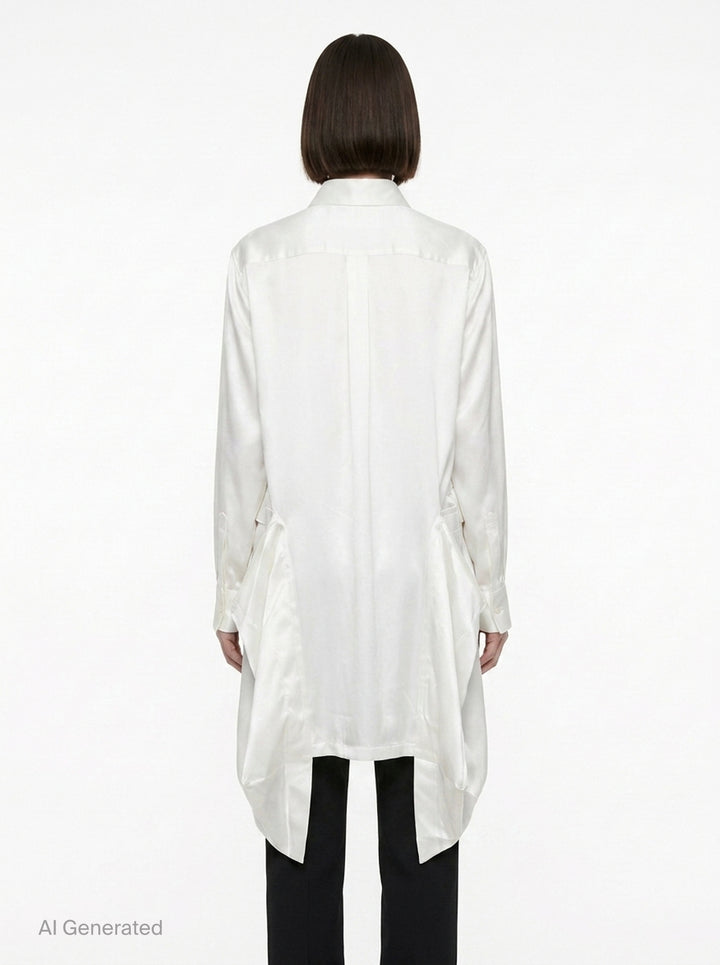 Satin Rounded Collar Blouse | Comme des Garçons Girl | Club21 - back