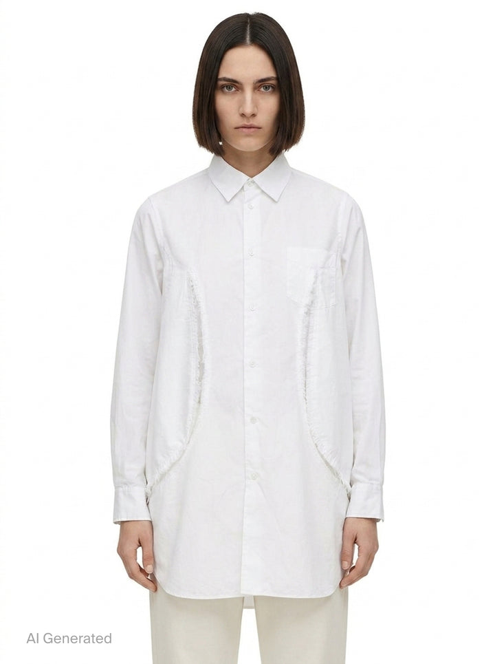 Sheer Lace Panel Blouse | Comme des Garçons | Club21 - front