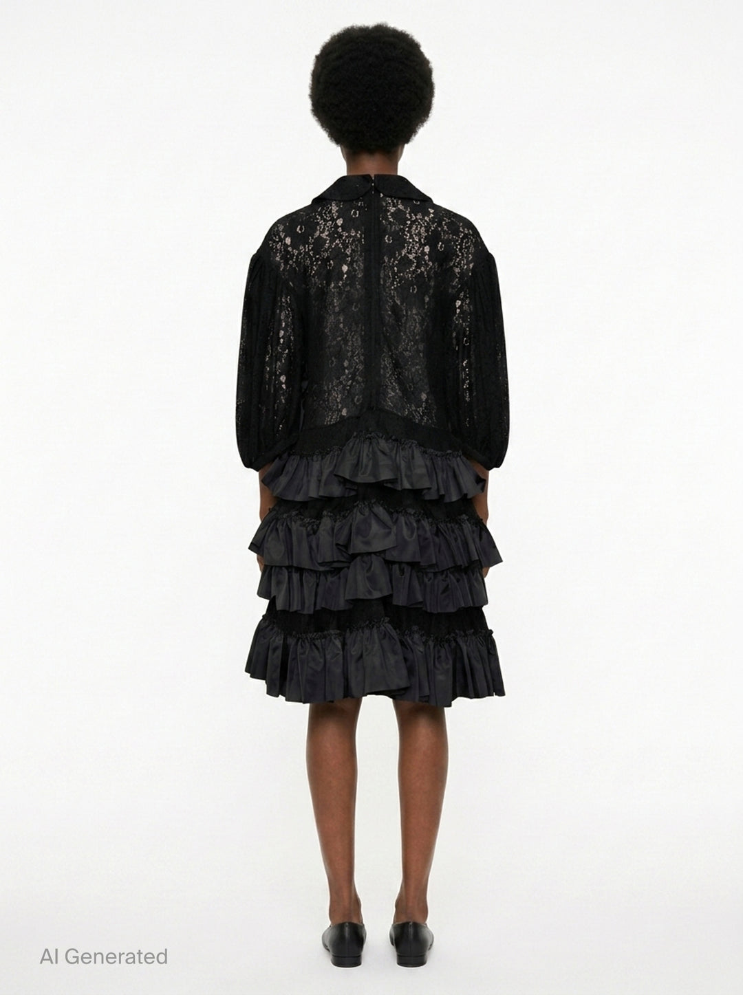 Tiered Ruffle Lace Dress | Comme des Garçons Comme des Garçons | Club21 - back