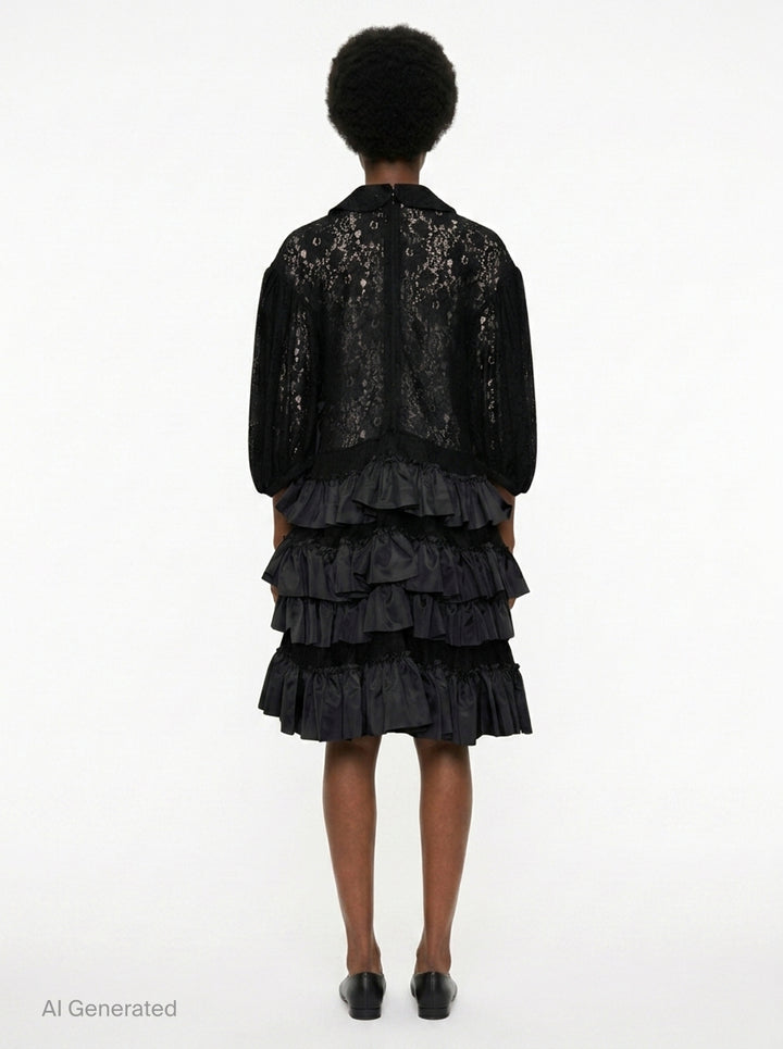 Tiered Ruffle Lace Dress | Comme des Garçons Comme des Garçons | Club21 - back