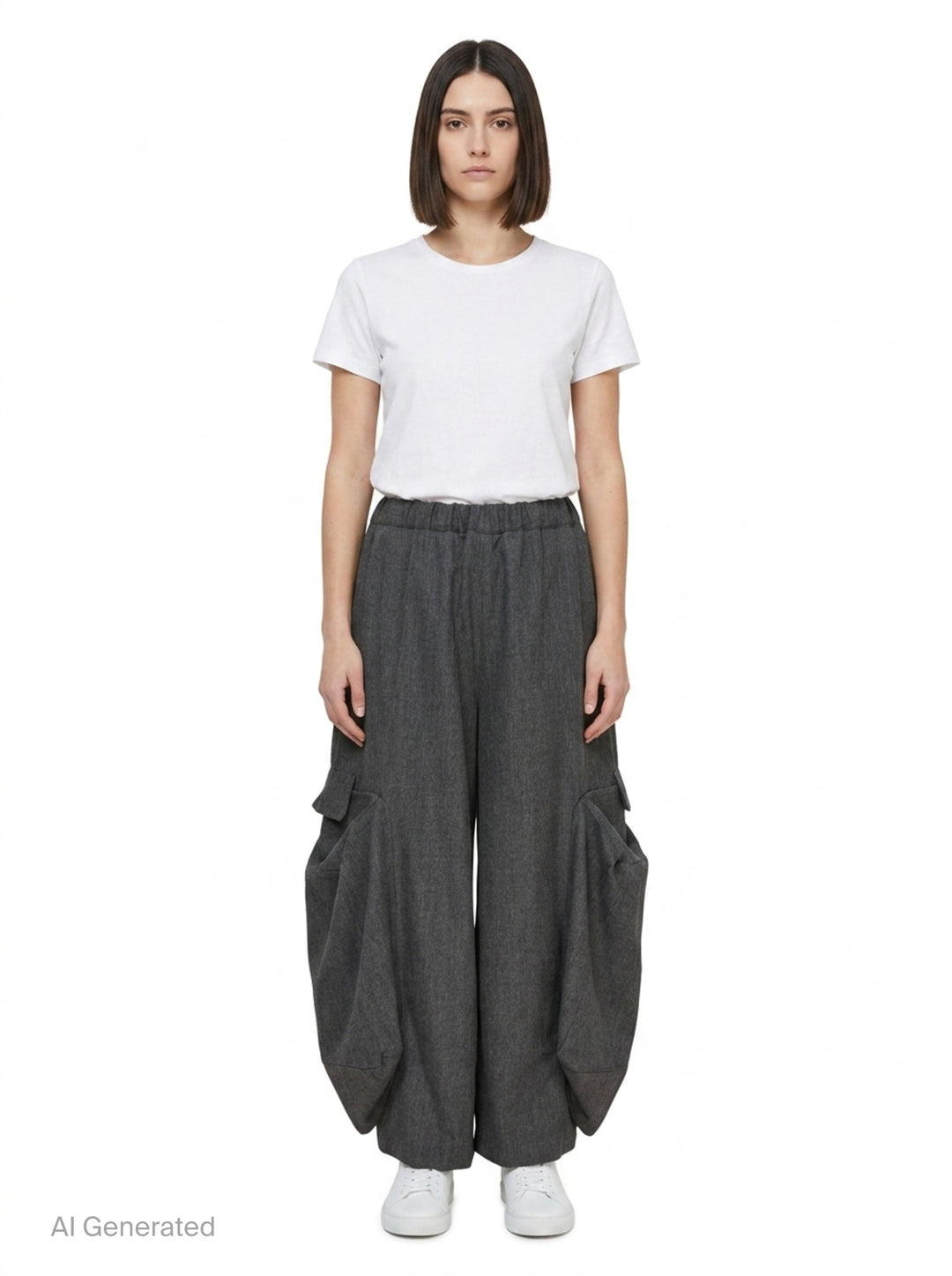 Wide-Leg Drawstring Cargo Pants | Comme des Garçons Comme des Garçons | Club21 - front
