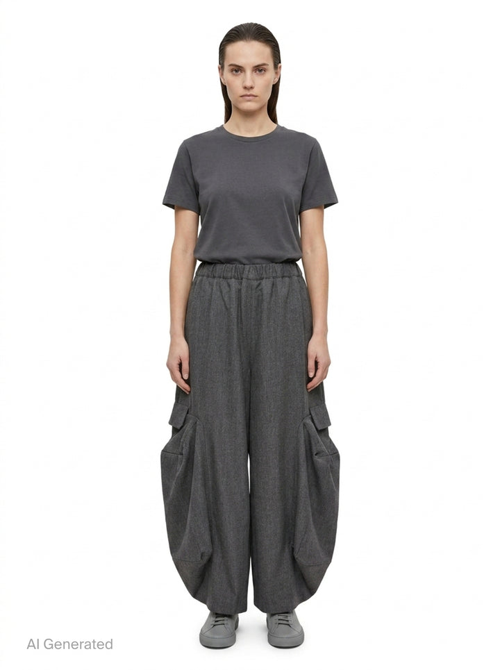 Wide-Leg Drawstring Cargo Pants | Comme des Garçons Comme des Garçons | Club21 - front