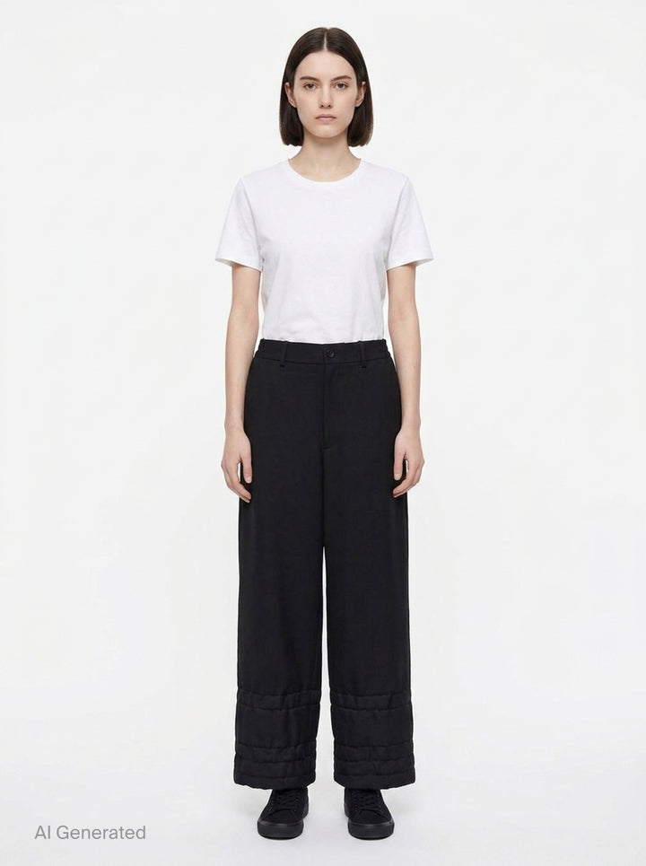 Wide Leg Layered Ruffle Pants | Comme des Garçons Comme des Garçons | Club21 - front