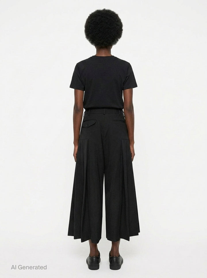 Wide-Leg Pleated Flare Trousers | Comme des Garçons Comme des Garçons | Club21 - back