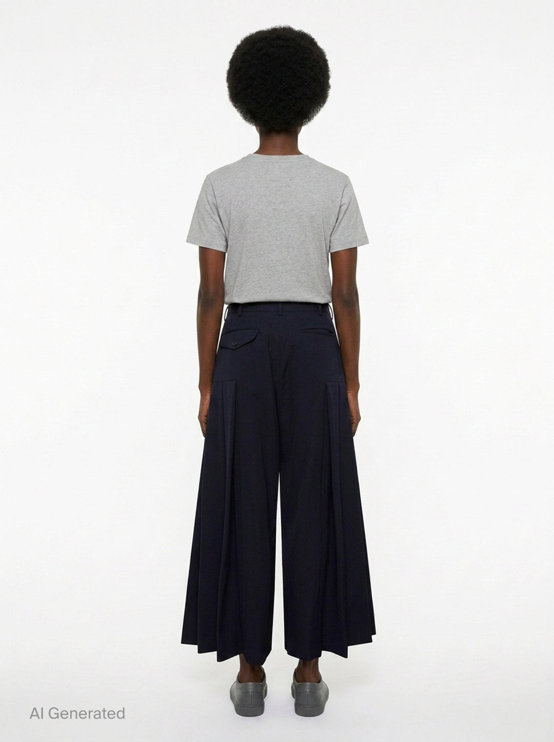 Wide-Leg Pleated Flare Trousers | Comme des Garçons Comme des Garçons | Club21 - back