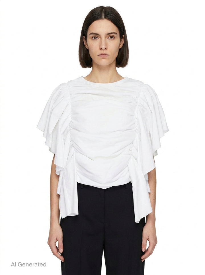 Draped Gathered Layer Top | Comme des Garçons | Club21 - front