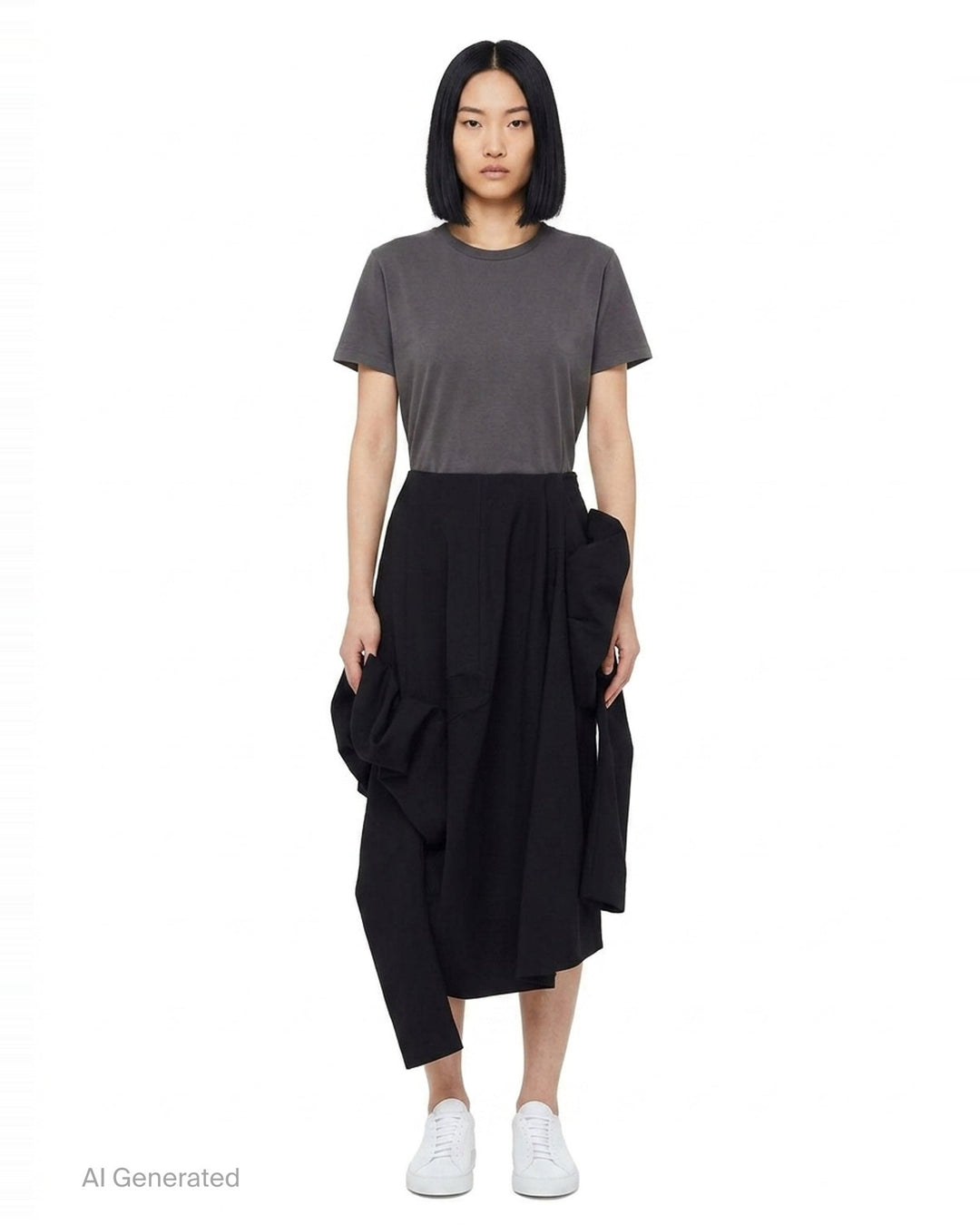 Draped Oversized Midi Skirt | Comme des Garçons | Club21 - front