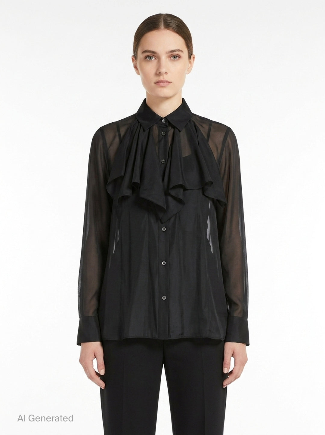 Flounce Collar Sheer Blouse | Comme des Garçons | Club21 - front
