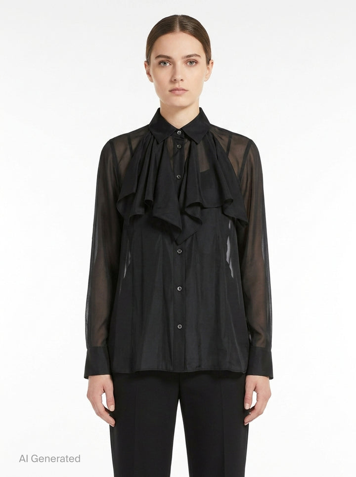 Flounce Collar Sheer Blouse | Comme des Garçons | Club21 - front
