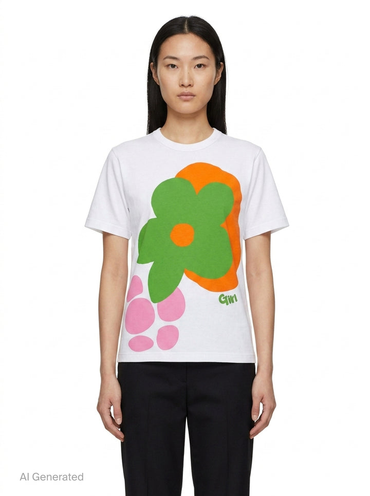 Bold Floral Graphic Tee | Comme des Garçons Girl | Club21 - front