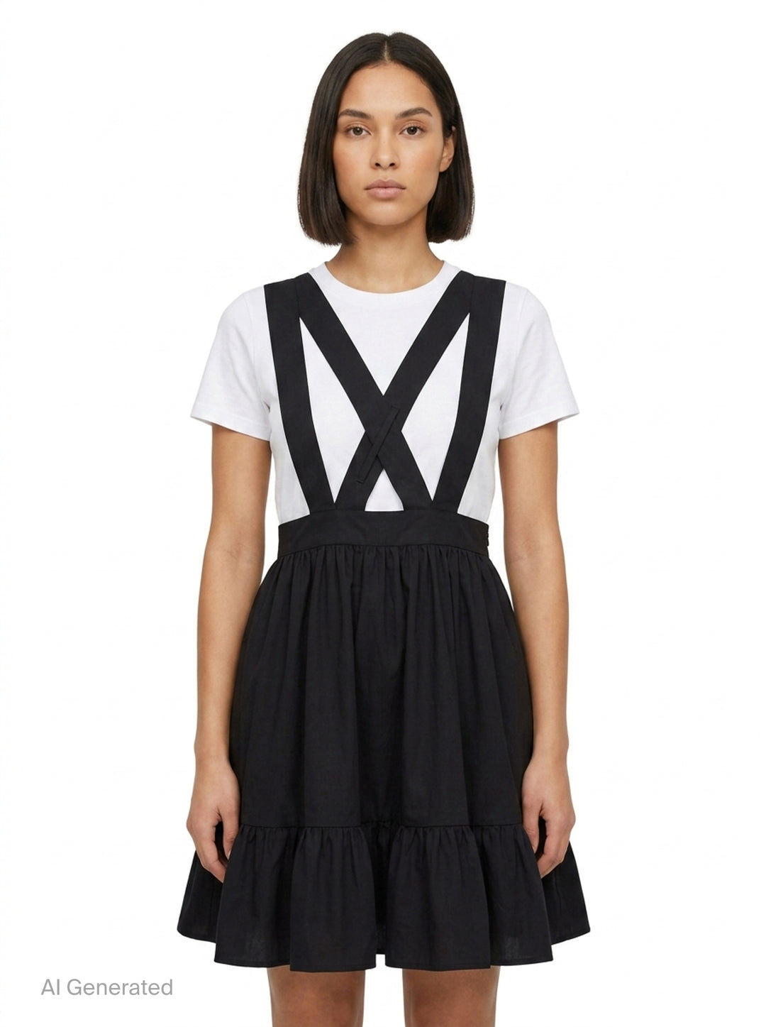Cross-Back Flare Pinafore Dress | Comme des Garçons Girl | Club21 - front