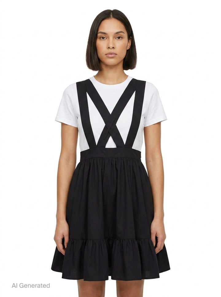 Cross-Back Flare Pinafore Dress | Comme des Garçons Girl | Club21 - front