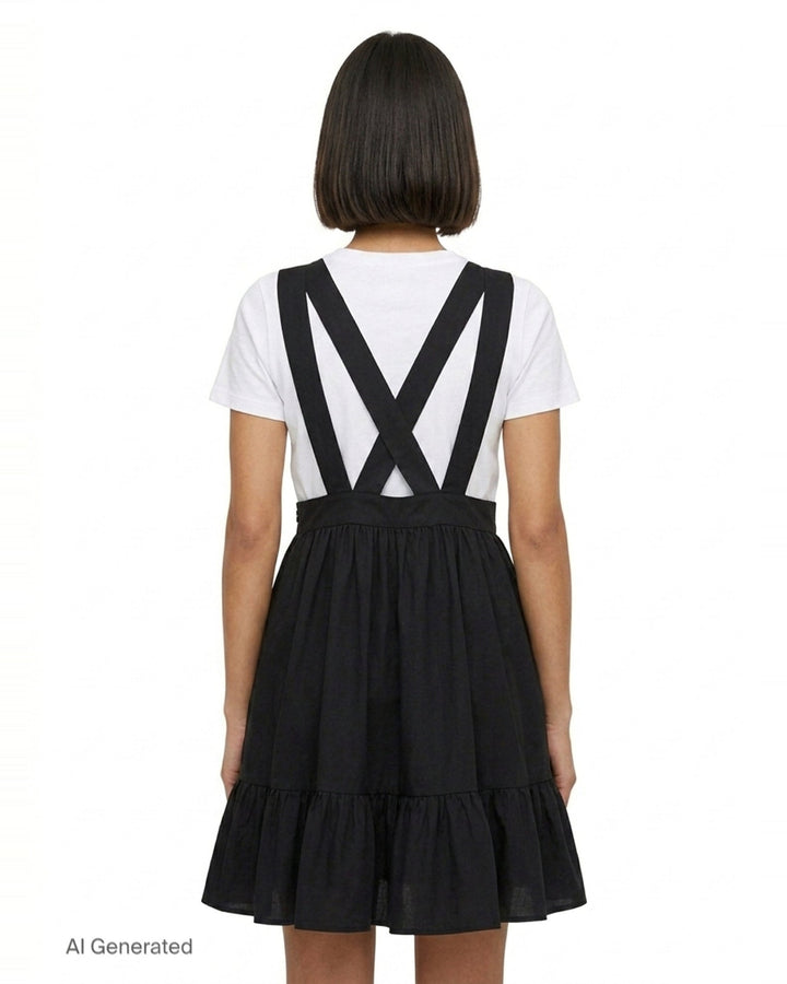 Cross-Back Flare Pinafore Dress | Comme des Garçons Girl | Club21 - back