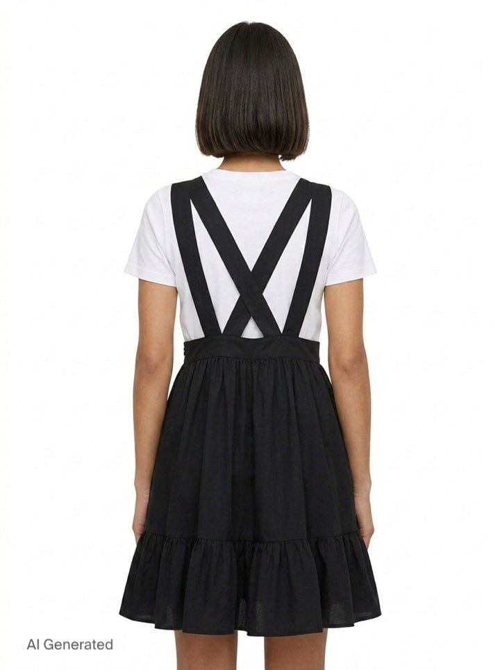 Cross-Back Flare Pinafore Dress | Comme des Garçons Girl | Club21 - back