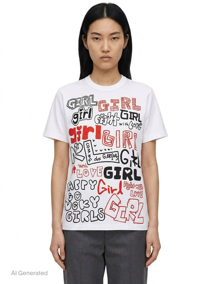 Girl Graphic Print Tee | Comme des Garçons Girl | Club21 - front