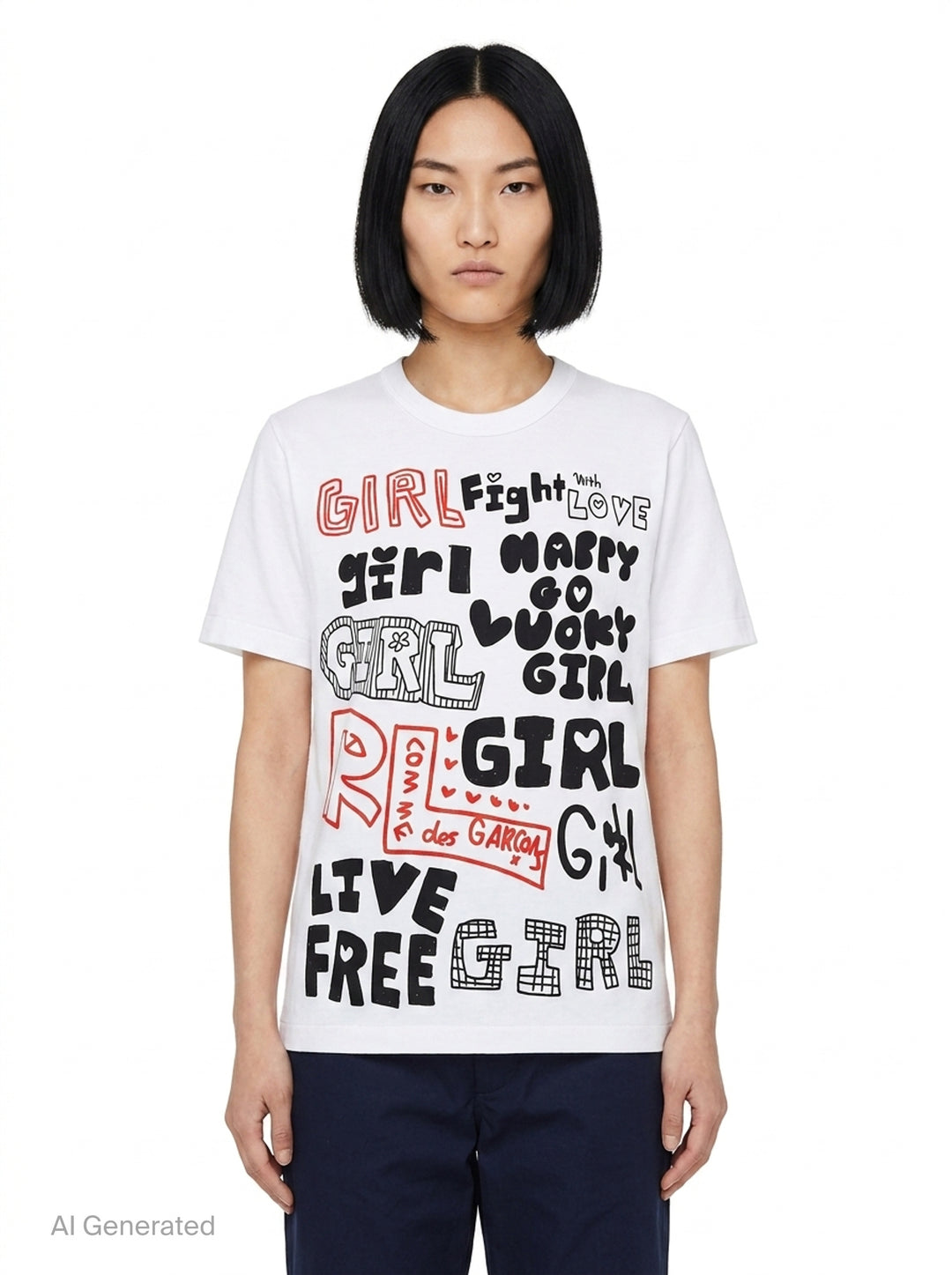 Girl Graphic Print Tee | Comme des Garçons Girl | Club21 - front