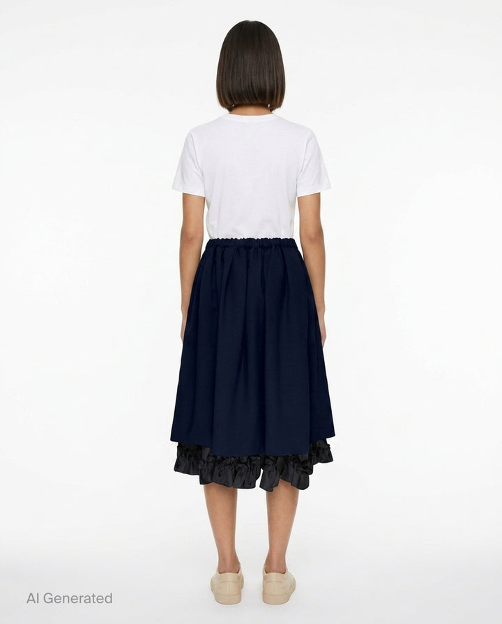 Pleated Drawstring Midi Skirt | Comme des Garçons | Club21 - back