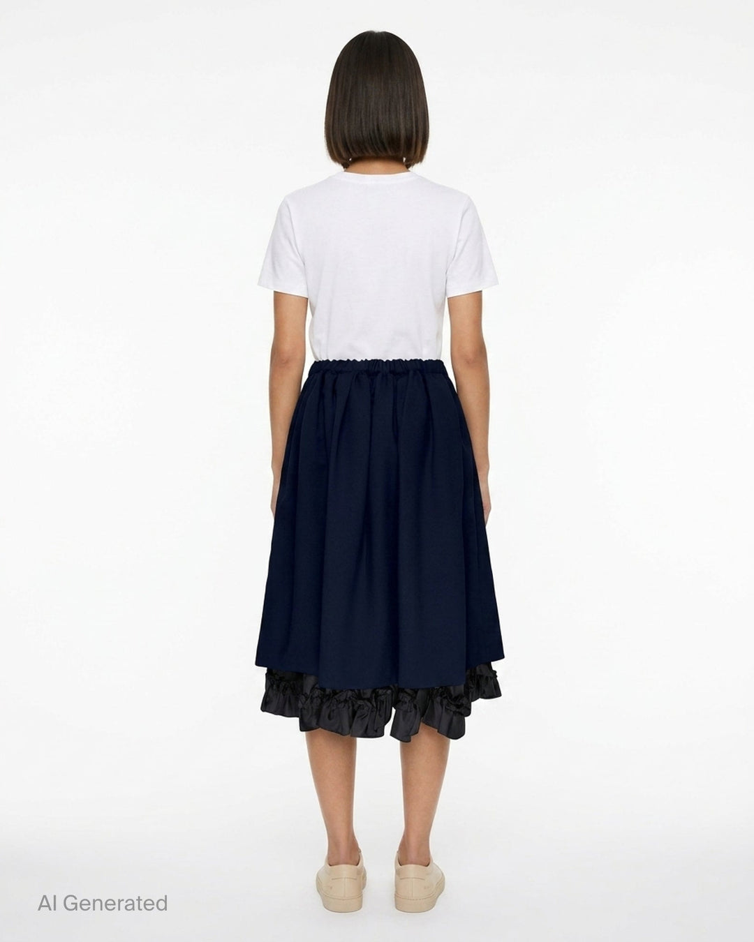 Pleated Drawstring Midi Skirt | Comme des Garçons | Club21 - back