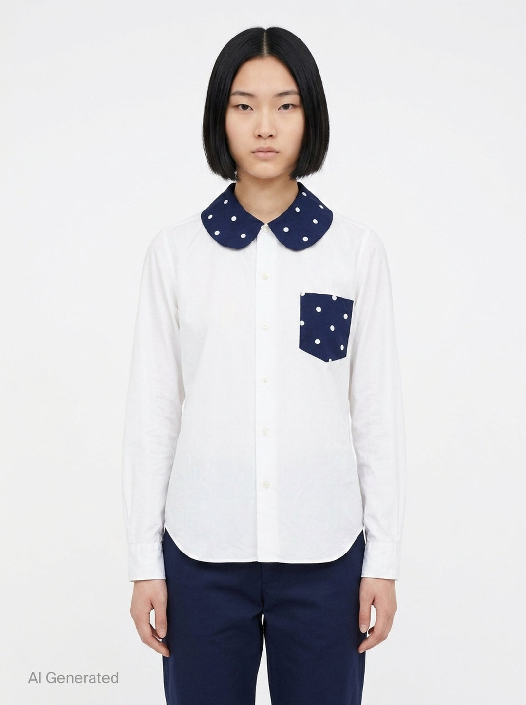 Polka Dot Contrast Collar Blouse | Comme des Garçons Girl | Club21 - front