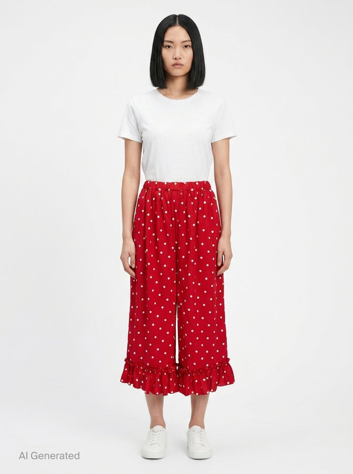 Polka Dot Wide-Leg Pants | Comme des Garçons Girl | Club21 - front