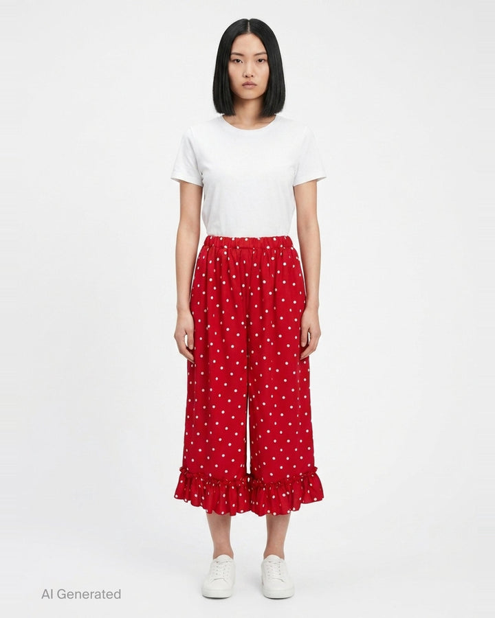 Polka Dot Wide-Leg Pants | Comme des Garçons Girl | Club21 - front