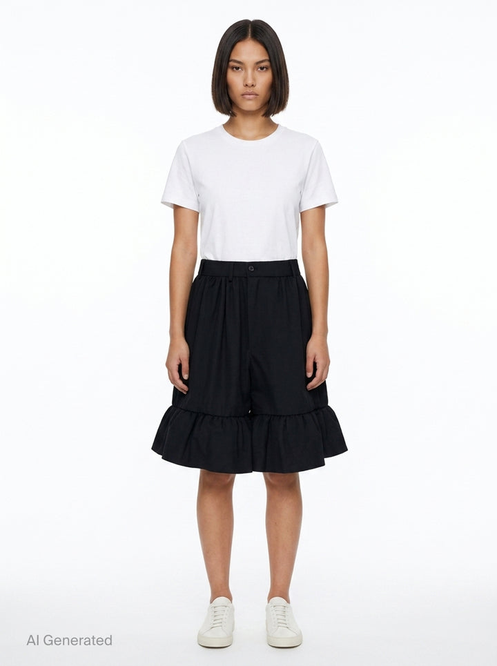 Ruffle Hem Flare Shorts | Comme des Garçons Girl | Club21 - front