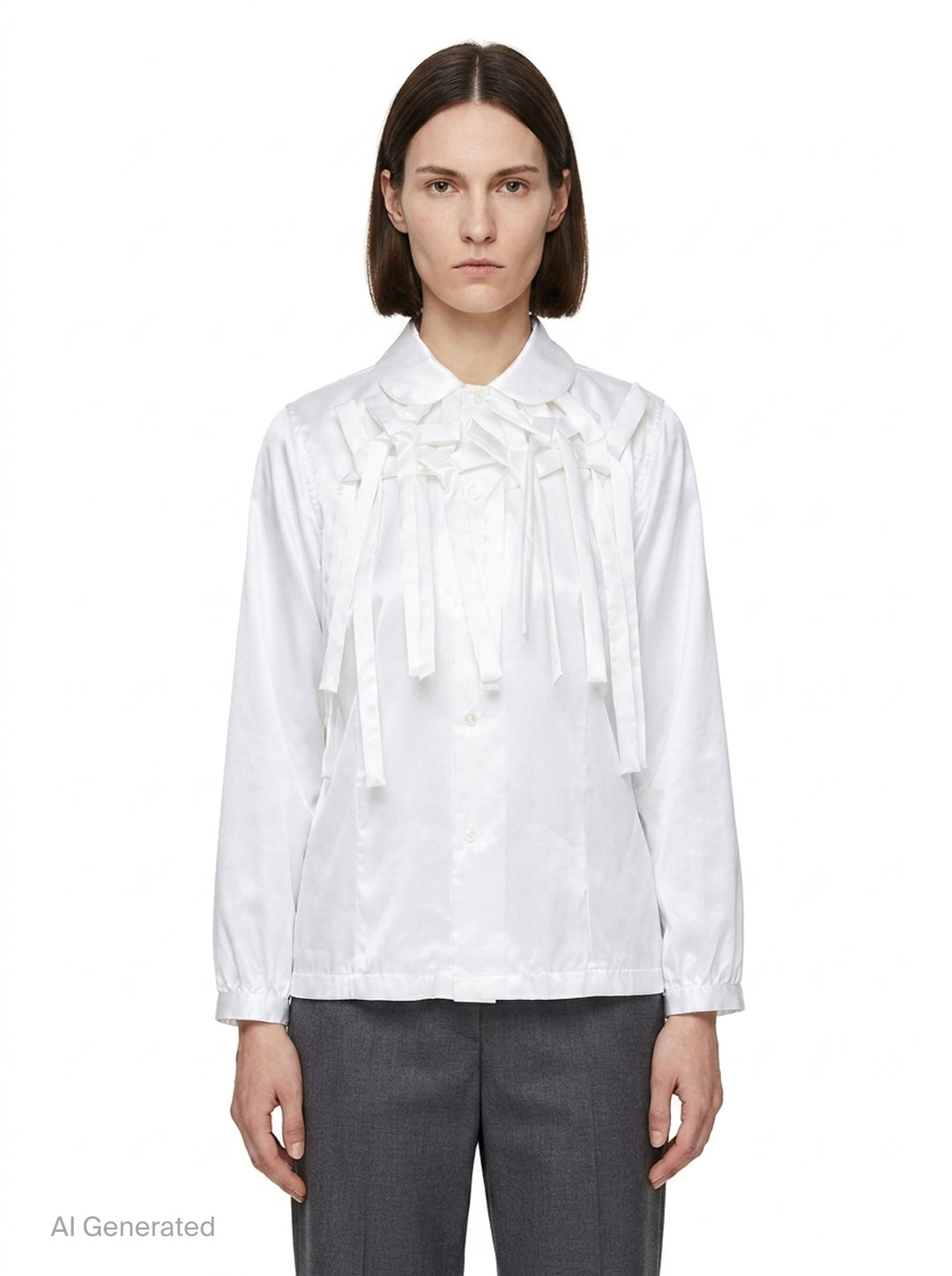 Satin Blouse With Bows | Comme des Garçons Girl | Club21 - front