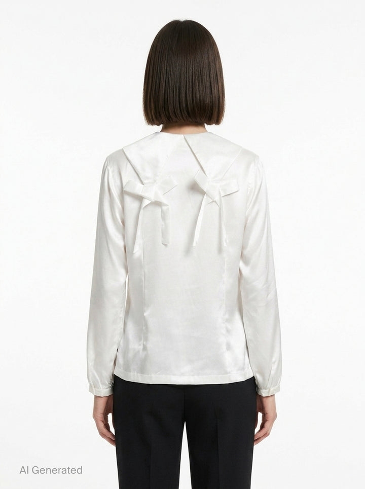 Satin Rounded Collar Blouse | Comme des Garçons Girl | Club21 - back