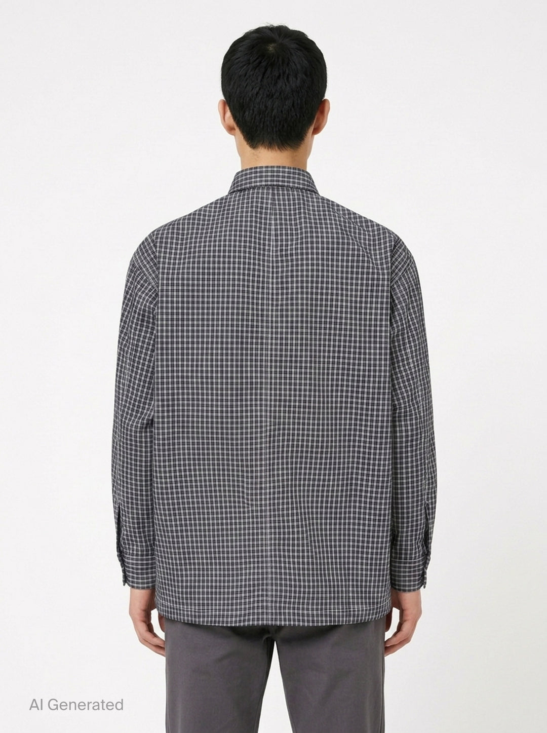 Cotton Check Long Sleeve Shirt | Comme des Garçons Homme | Club21 - back