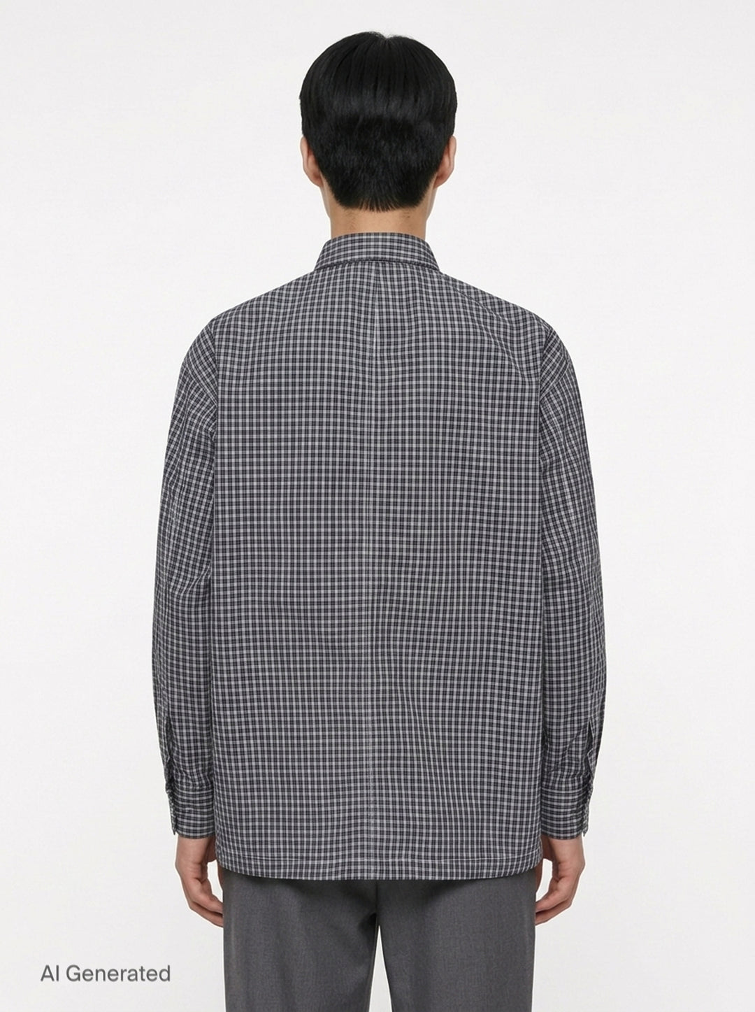 Cotton Check Long Sleeve Shirt | Comme des Garçons Homme | Club21 - back