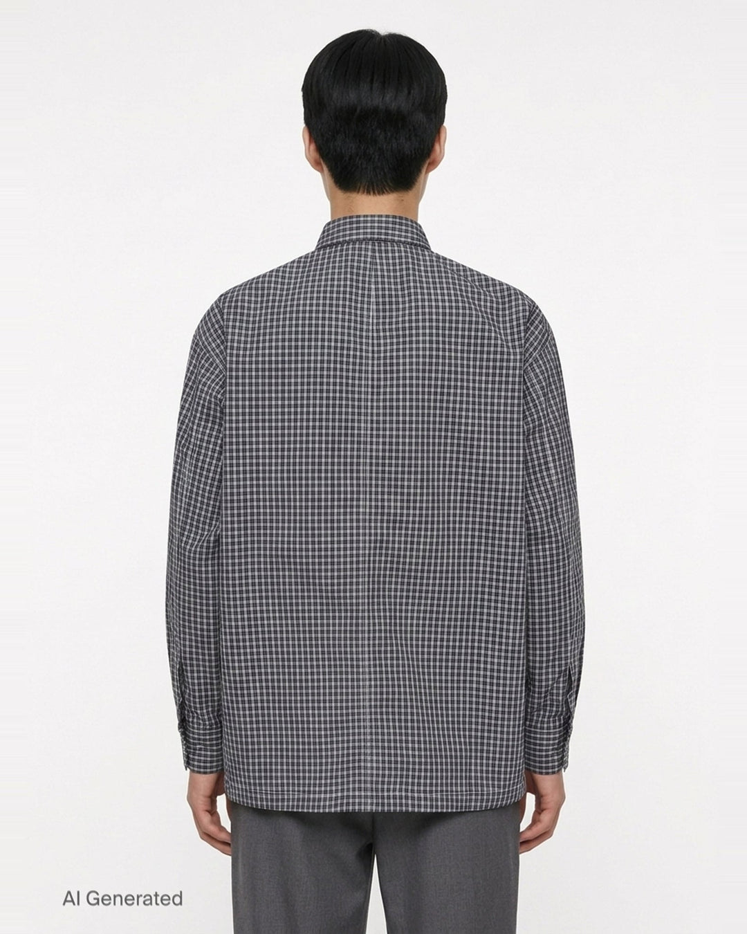 Cotton Check Long Sleeve Shirt | Comme des Garçons Homme | Club21 - back