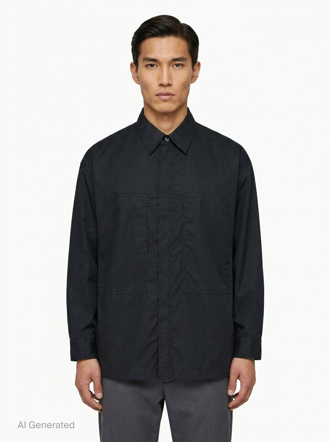 Cotton Compact Twill Long Sleeve Shirt | Comme des Garçons Homme | Club21 - front