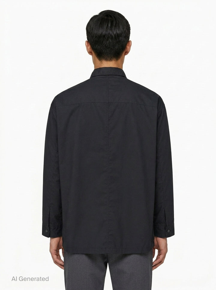 Cotton Compact Twill Long Sleeve Shirt | Comme des Garçons Homme | Club21 - back