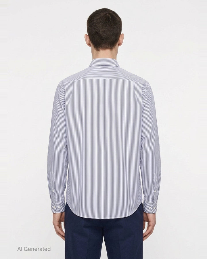 Cotton Stripe Long Sleeve Shirt | Comme des Garçons Homme | Club21 - back
