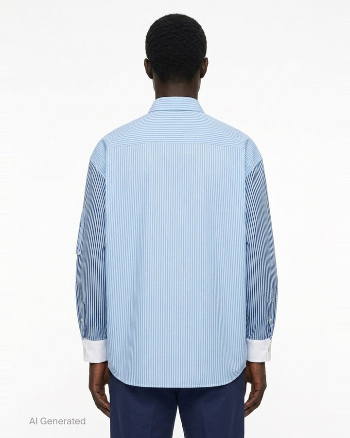 Cotton Stripe Long Sleeve Shirt | Comme des Garçons Homme | Club21 - back