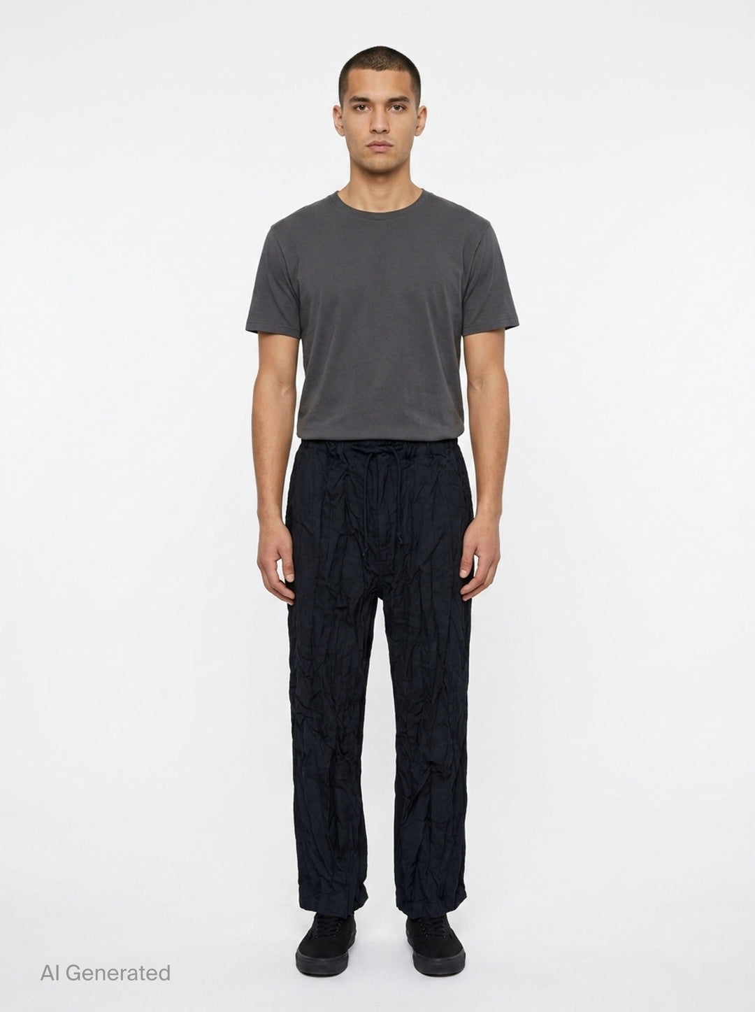 Crinkled Drawstring Pants | Comme des Garçons Homme | Club21 - front