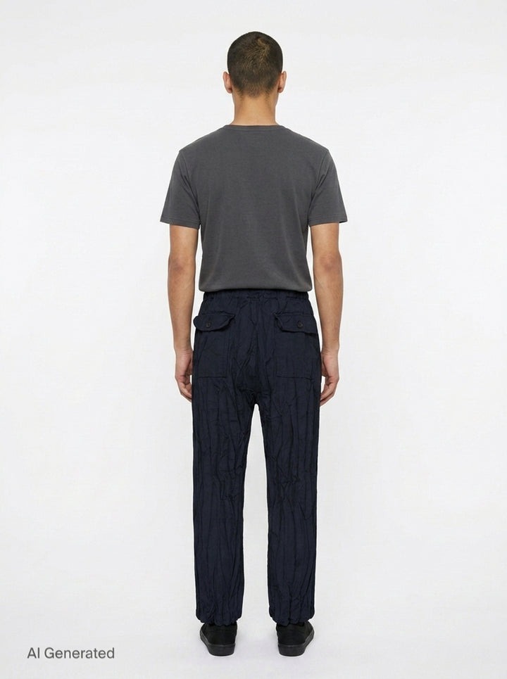 Crinkled Drawstring Pants | Comme des Garçons Homme | Club21 - back