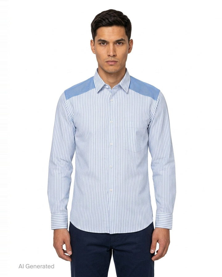 Cotton Broad Stripe Long Sleeve Shirt | Comme des Garçons Homme Deux | Club21 - front