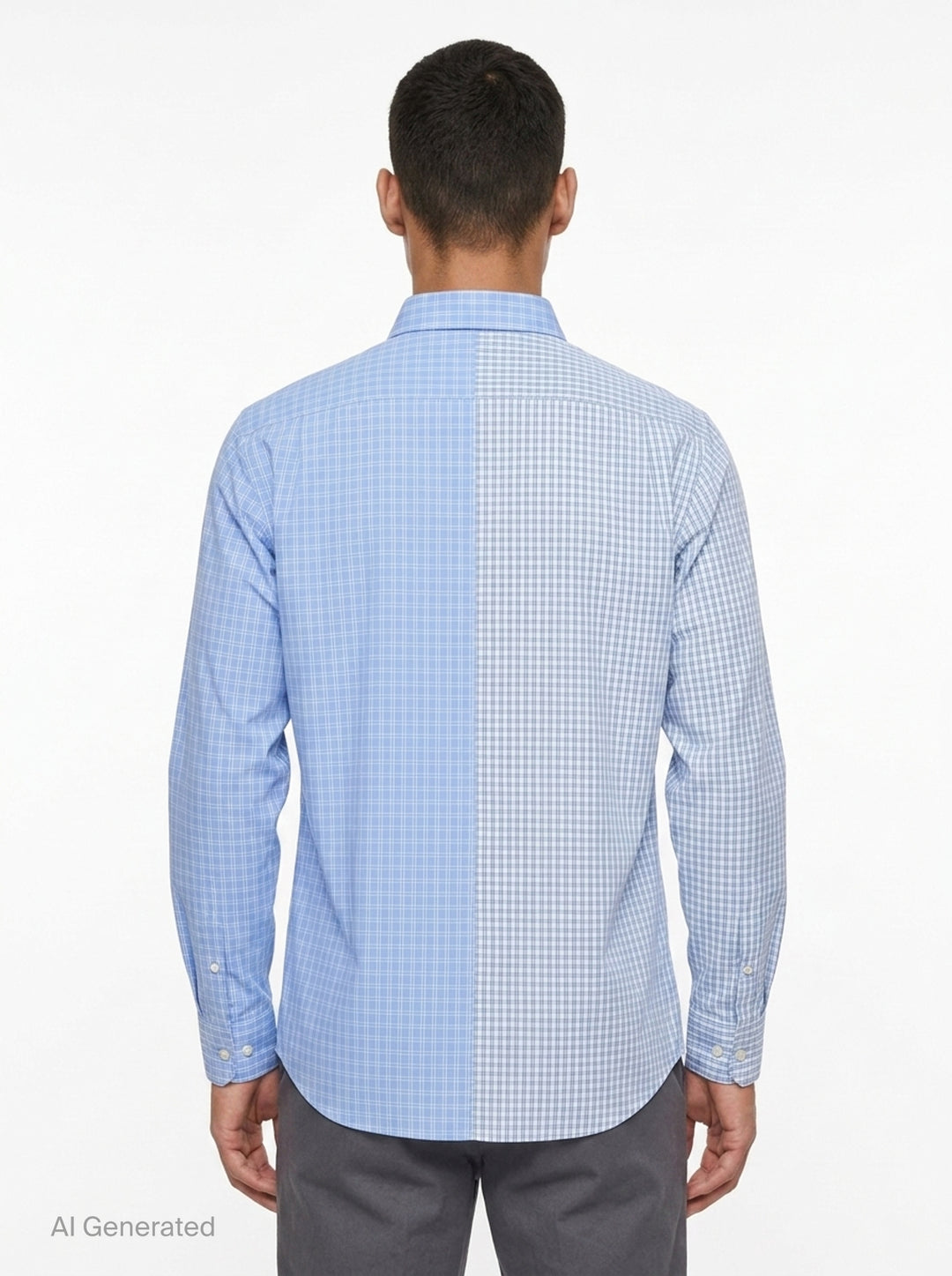 Cotton Small Check Long Sleeve Shirt | Comme des Garçons Homme Deux | Club21 - back