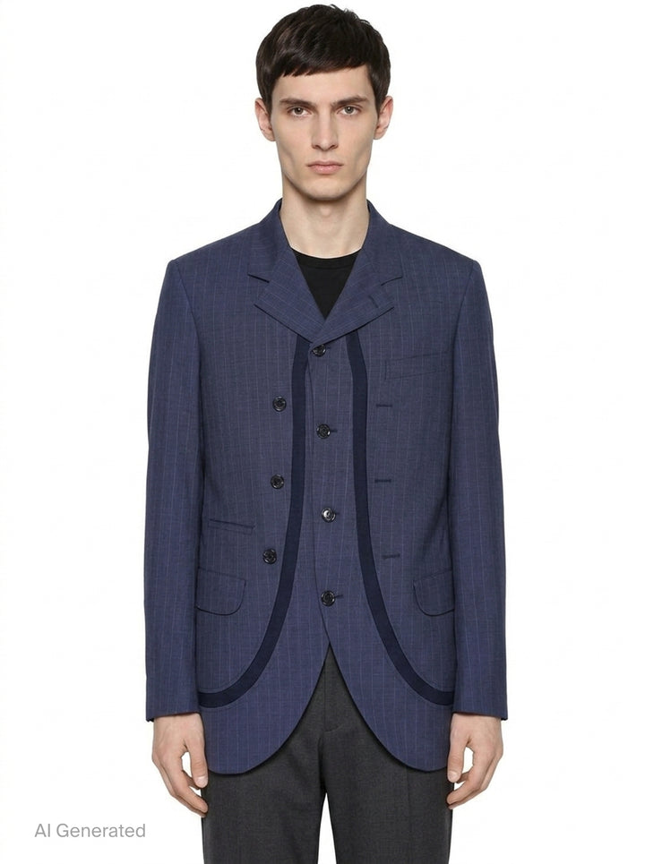 Pinstripe Wool Double Jacket | Comme des Garçons Homme Deux | Club21 - front