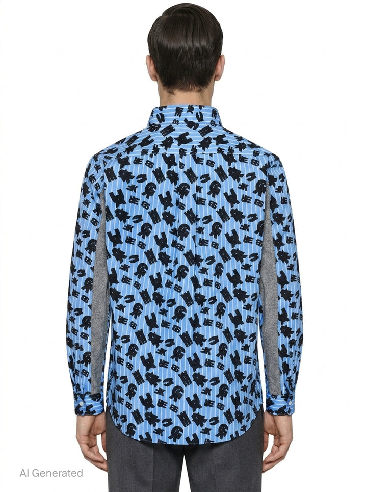 Stripe Printed Long Sleeve Shirt | Comme des Garçons Homme Deux | Club21 - back