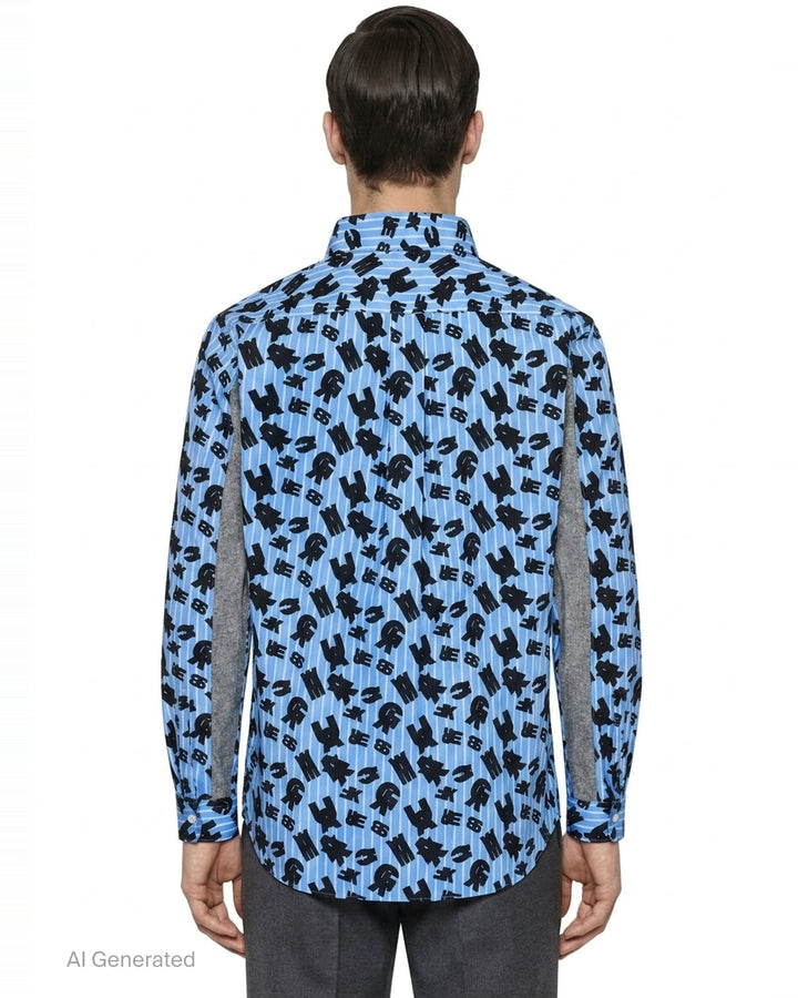 Stripe Printed Long Sleeve Shirt | Comme des Garçons Homme Deux | Club21 - back