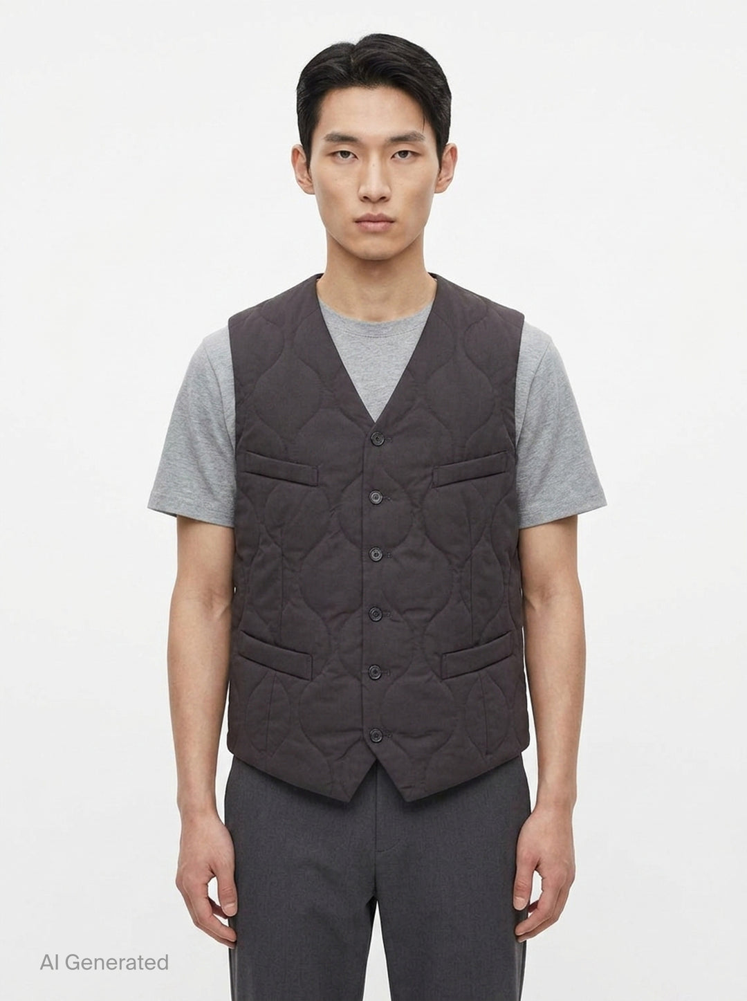 Wool Gabardine Quilted Vest | Comme des Garçons Homme Deux | Club21 - front