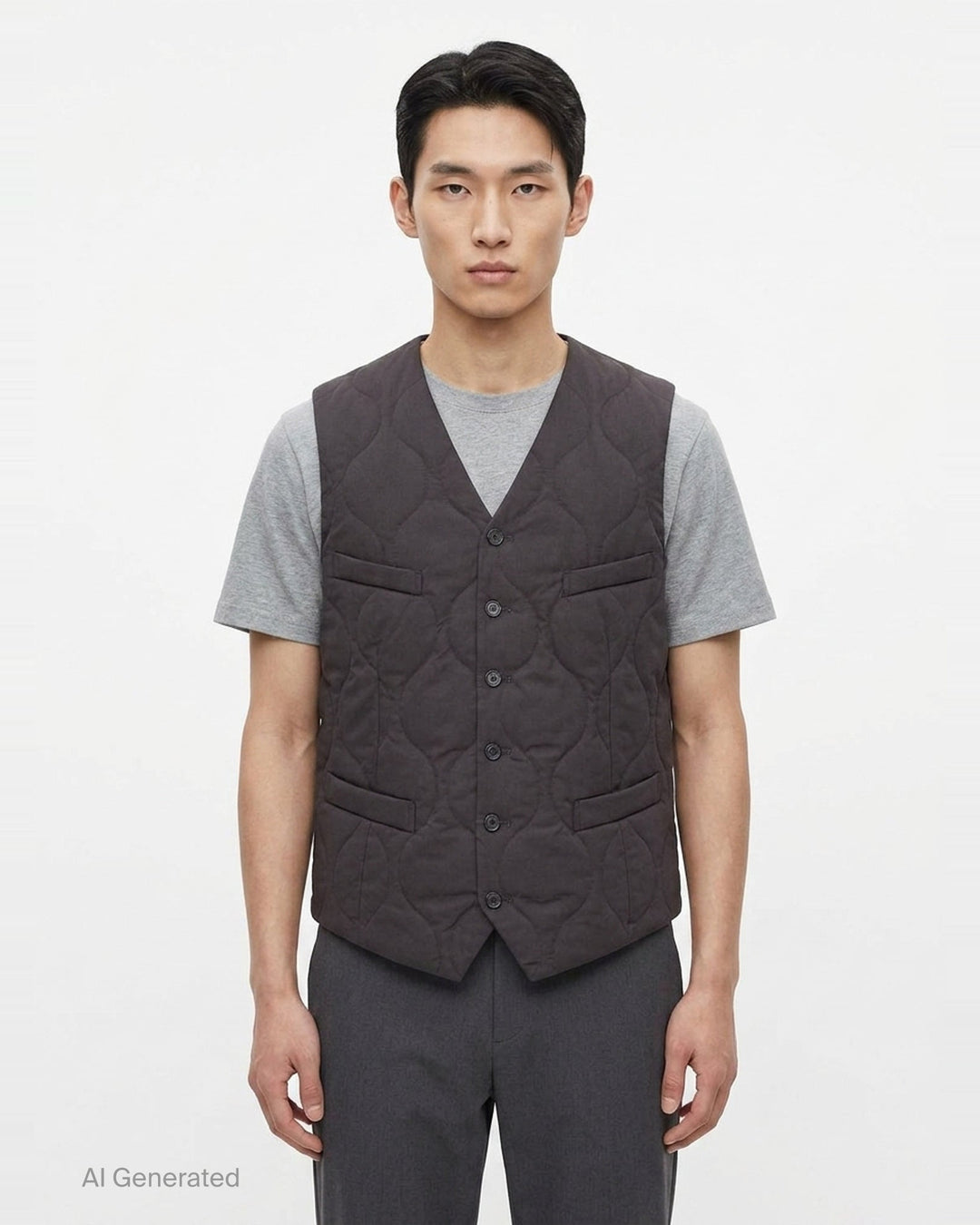 Wool Gabardine Quilted Vest | Comme des Garçons Homme Deux | Club21 - front