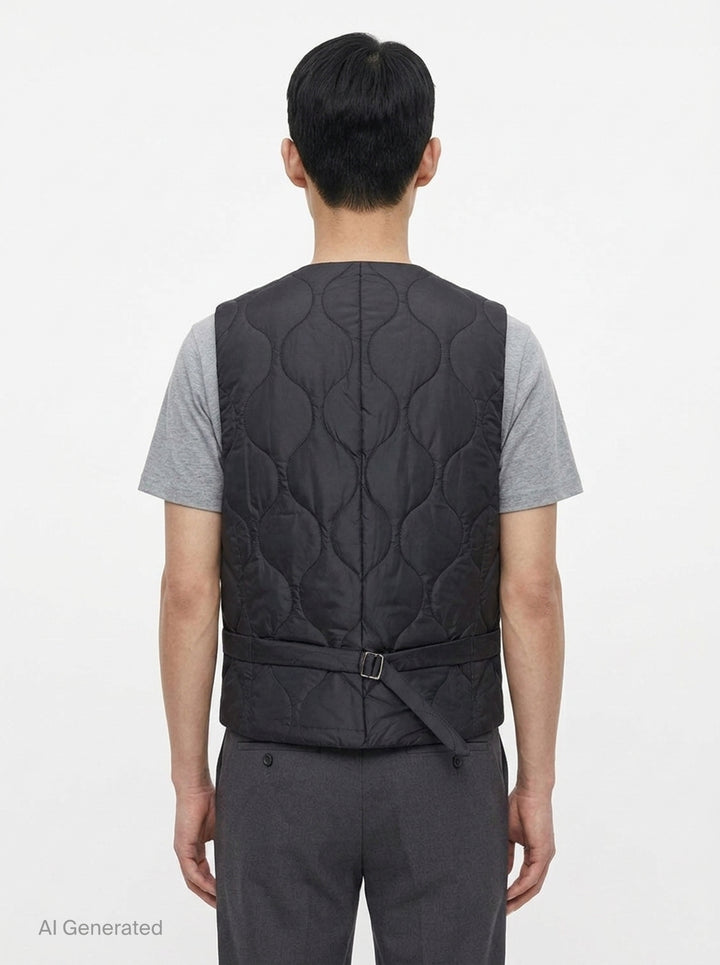 Wool Gabardine Quilted Vest | Comme des Garçons Homme Deux | Club21 - back