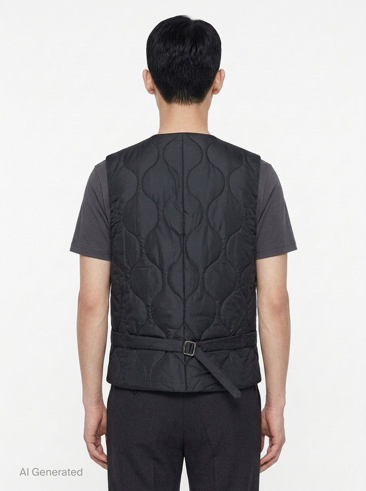 Wool Shadow Stripe Quilted Vest | Comme des Garçons Homme Deux | Club21 - back